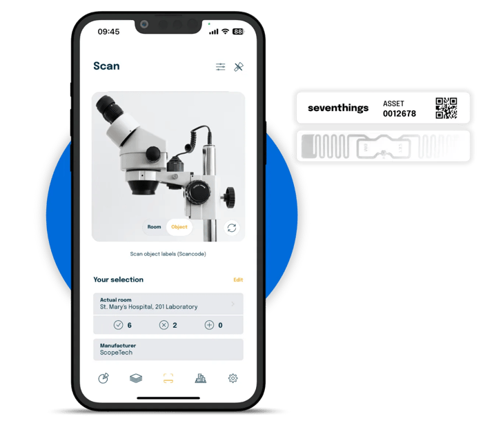 Scan your assets with the seventhings app