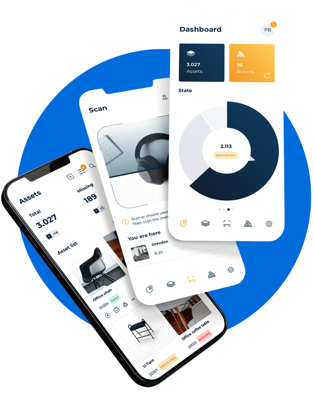 Verwalte alle Gegenstände im Unternehmen mit der seventhings App. 