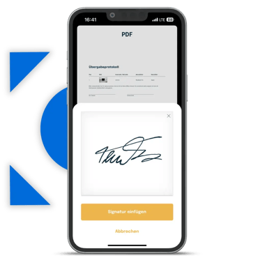 Erstelle Dokumente und signiere sie direkt in der App.